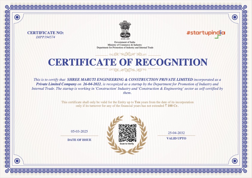 Government Recognition Certificate - SMECPL